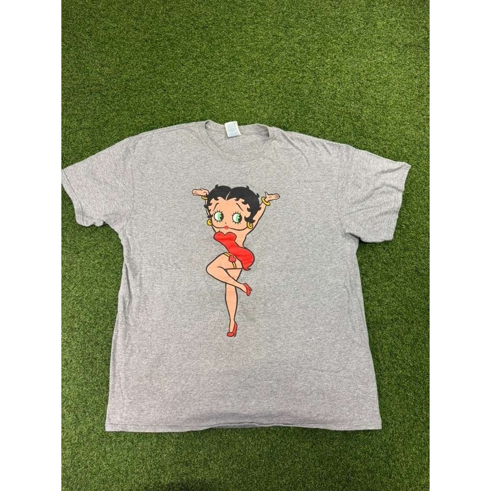 Vintage Delta Pro T Shirt Mens XL Gray Betty Boop Arms Graphic Cotton Retro‎